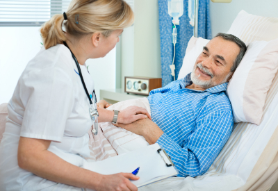 photo of nurse consulting happy patient