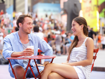 couple on a date in the park
