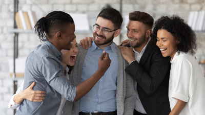 photo of adults laughing