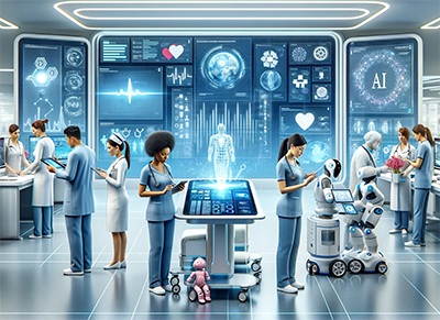 AI generated image of futuristic nursing center