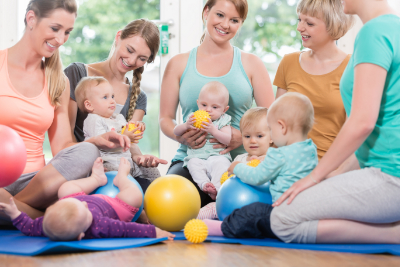 mothers and babies exercising